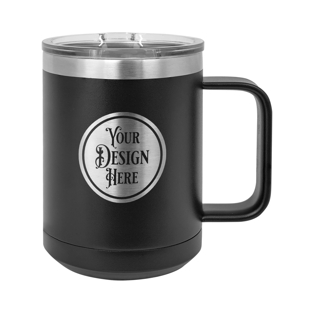 15oz Stainless Steel Mug - Custom Laser Engraved