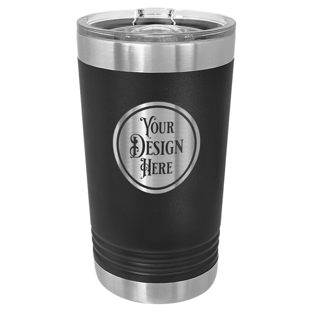 16oz Stainless Steel Pint Glass - Custom Laser Engraved