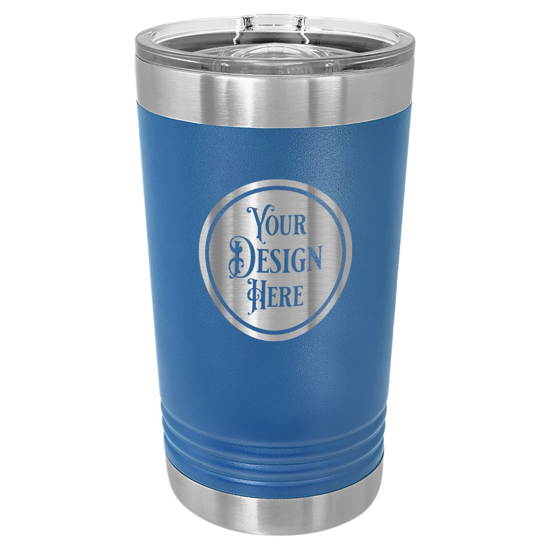 16oz Stainless Steel Pint Glass - Custom Laser Engraved