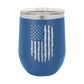 Distressed American Flag - 12oz Stainless Steel Wine Tumbler