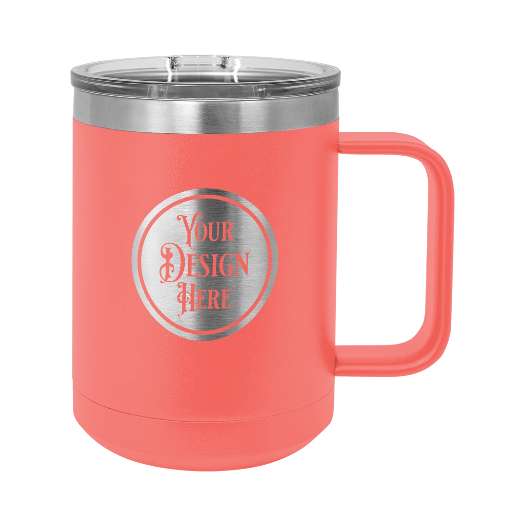 15oz Stainless Steel Mug - Custom Laser Engraved