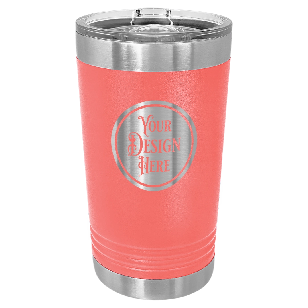 16oz Stainless Steel Pint Glass - Custom Laser Engraved