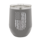 Distressed American Flag - 12oz Stainless Steel Wine Tumbler