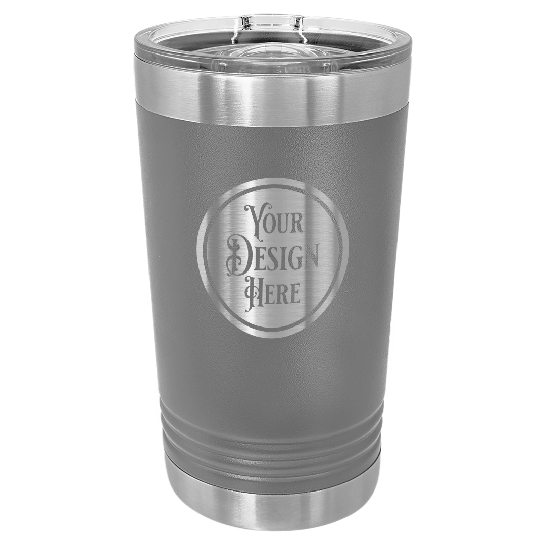 16oz Stainless Steel Pint Glass - Custom Laser Engraved