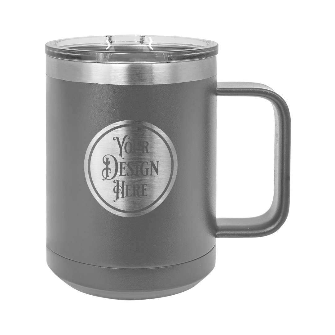 15oz Stainless Steel Mug - Custom Laser Engraved