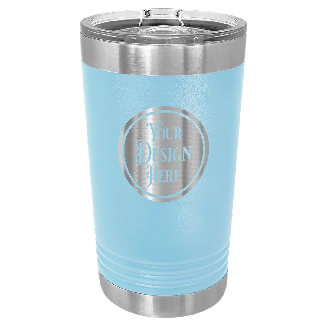 16oz Stainless Steel Pint Glass - Custom Laser Engraved