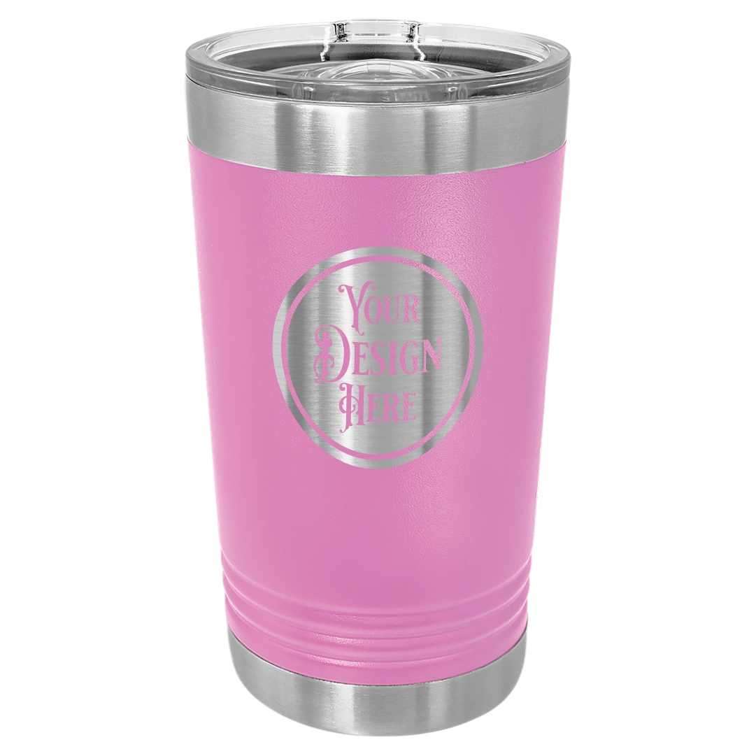 16oz Stainless Steel Pint Glass - Custom Laser Engraved