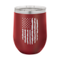 Distressed American Flag - 12oz Stainless Steel Wine Tumbler