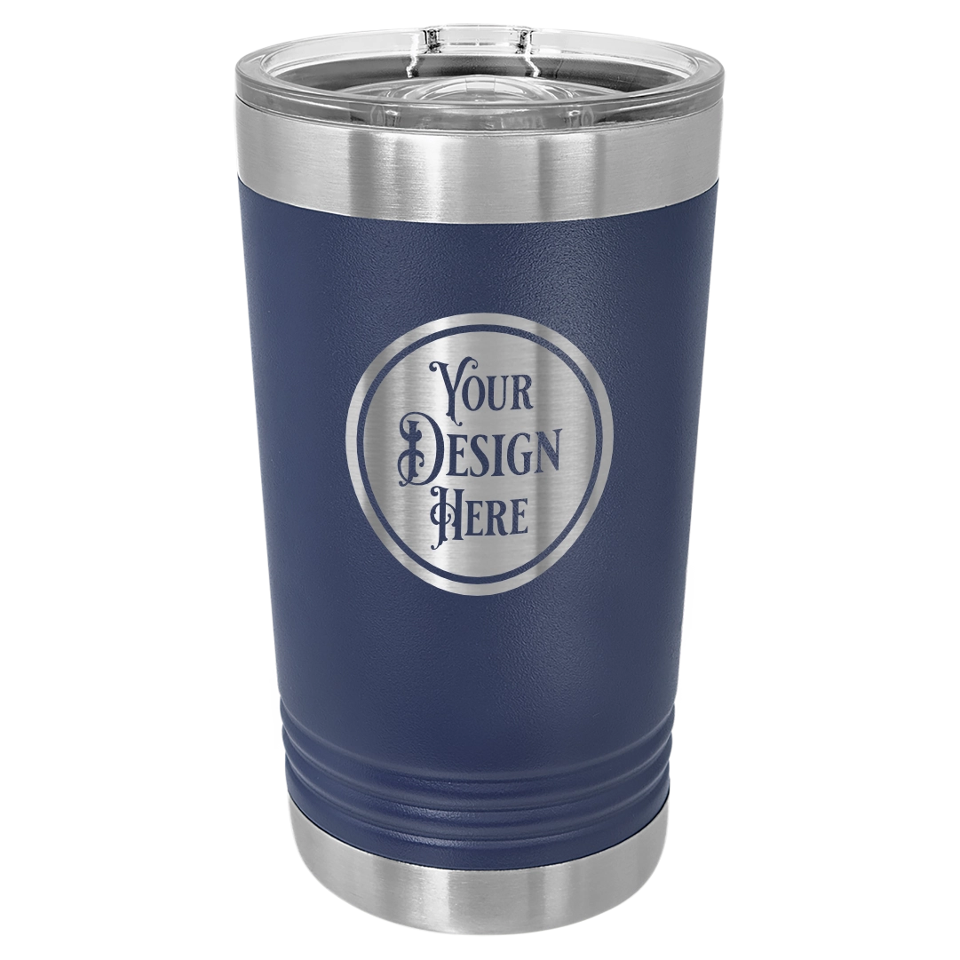 16oz Stainless Steel Pint Glass - Custom Laser Engraved