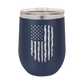 Distressed American Flag - 12oz Stainless Steel Wine Tumbler