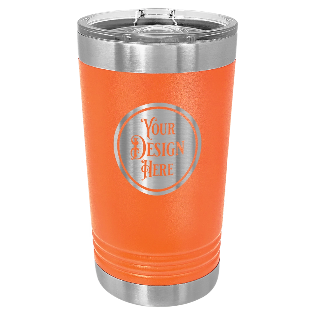 16oz Stainless Steel Pint Glass - Custom Laser Engraved