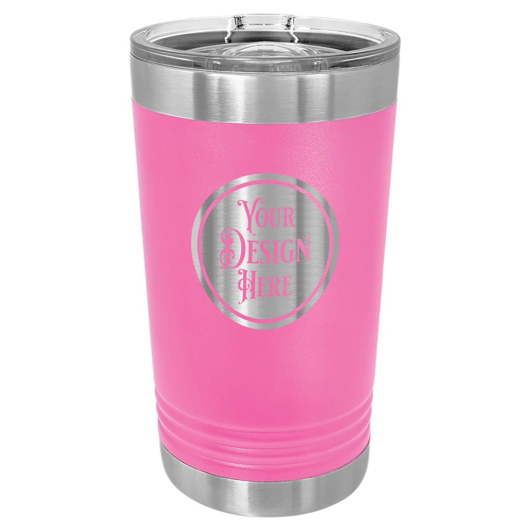 16oz Stainless Steel Pint Glass - Custom Laser Engraved