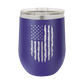 Distressed American Flag - 12oz Stainless Steel Wine Tumbler