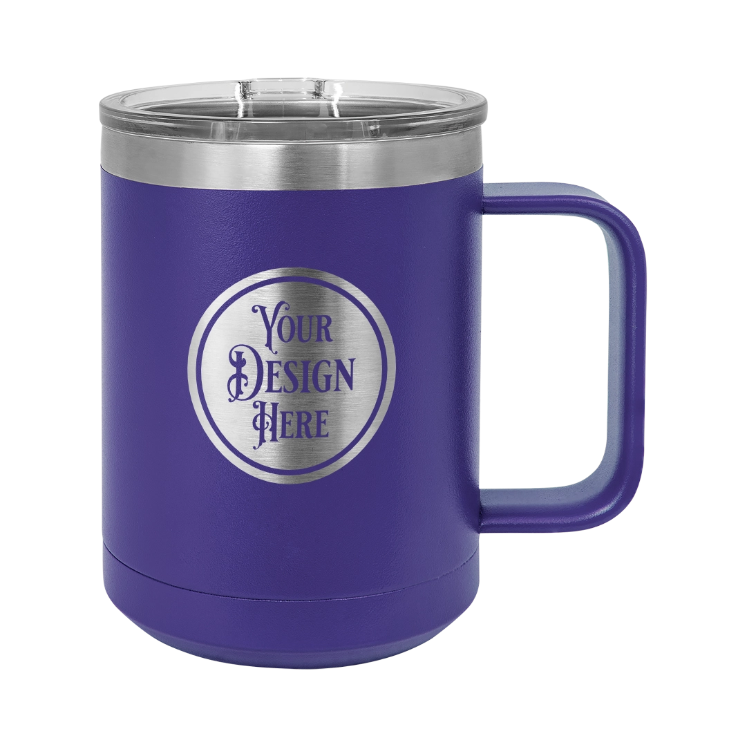 15oz Stainless Steel Mug - Custom Laser Engraved