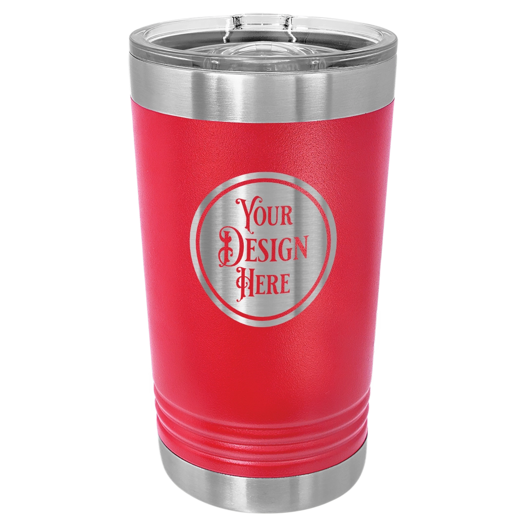 16oz Stainless Steel Pint Glass - Custom Laser Engraved