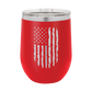 Distressed American Flag - 12oz Stainless Steel Wine Tumbler