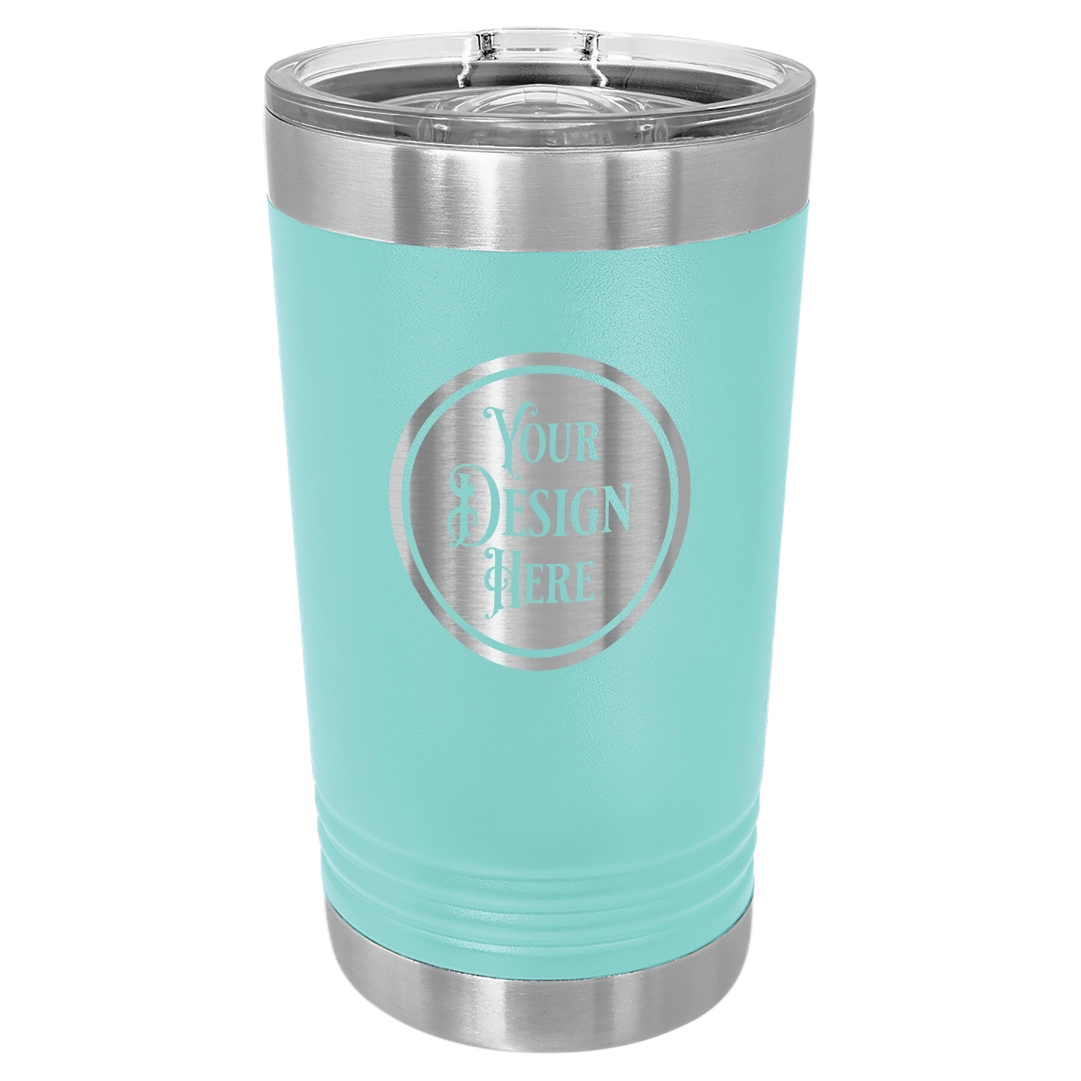 16oz Stainless Steel Pint Glass - Custom Laser Engraved