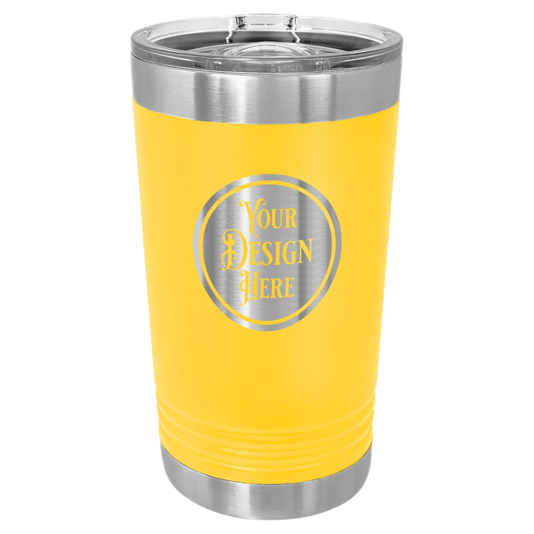 16oz Stainless Steel Pint Glass - Custom Laser Engraved