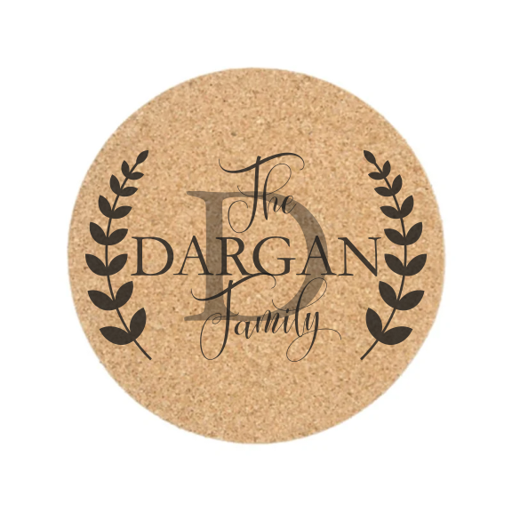 Monogram Cork Coaster - Laurel (Set of 4)